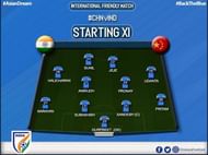 India started in their typical 4-4-2 formation (Image Courtesy: AIFF Twitter)